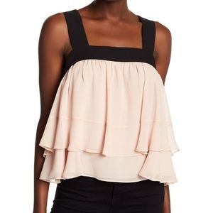 BCBGMaxAzria Tiered Chiffon Ruffle Tank